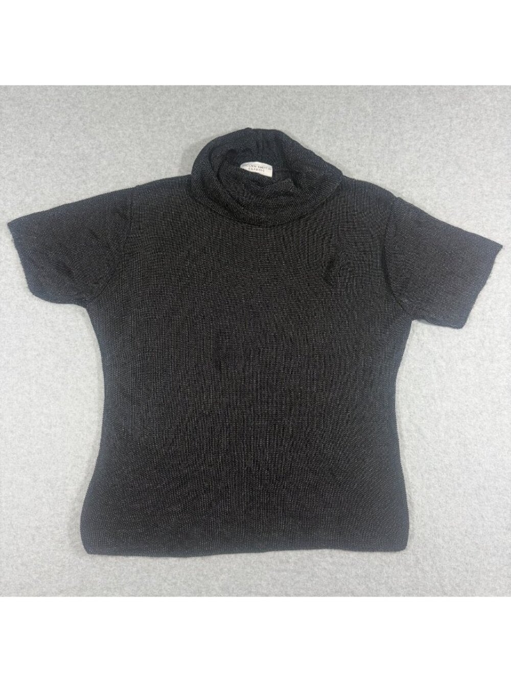 Jaclyn Smith Classic Women’s Large Black Knit Turtleneck Short Sleeve Sweater To